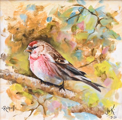 Lot 1057 - Jo Van Kampen (b.1968) "Redpoll" Signed,...