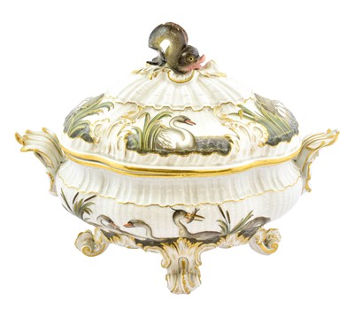 Lot 277 - A Meissen Porcelain Tureen and Cover, late...