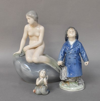 Lot 285 - Royal Copenhagen, a figure of a Mermaid, model...