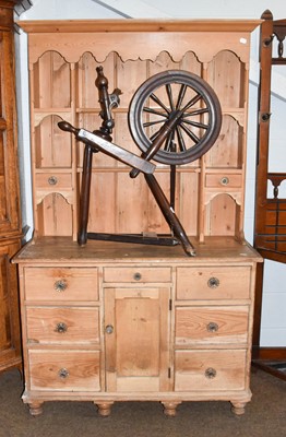 Lot 1193 - A Victorian Pine Dresser With Enclosed Rack...