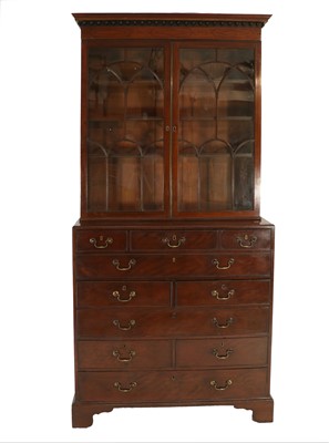 Lot 663 - A George III Mahogany Secretaire Bookcase,...