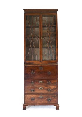 Lot 688 - A Late George III Mahogany Secretaire Bookcase,...