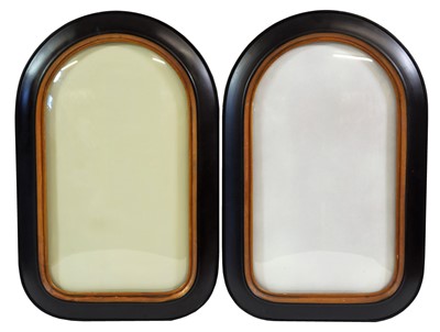Lot 306 - Display Cases: A Pair of Convex Framed Display...