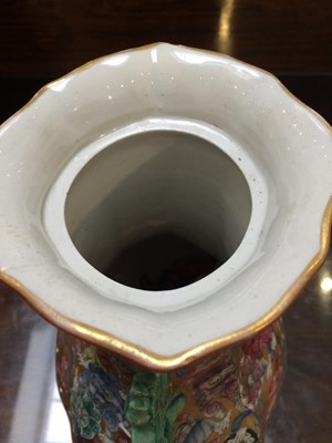 Lot 320 - A Garniture of Three Porcelain Pot Pourri...