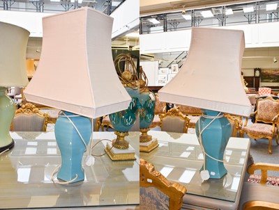 Lot 1322 - A Pair of Chinese Table Lamps and Shades,...