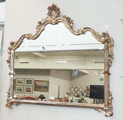 Lot 1155 - A Reproduction Gilt Framed Over Mantel Mirror,...