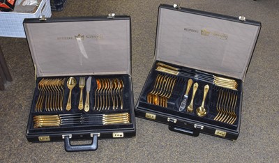 Lot 232 - Two Gold Plated Table Services in Cases, SBS...