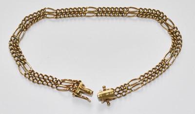 Lot 73 - A Fancy Link Bracelet, stamped ‘375’, length...