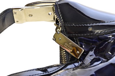 Lot 5030 - to be posted back - Gucci Dark Navy Patent...