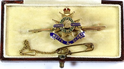 Lot 67 - The Sherwood Foresters - A 15 Carat Gold and...