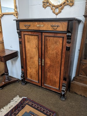 Lot 1189 - A Victorian Figured Walnut Side Cabinet, with...