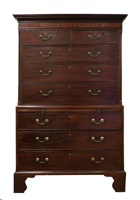 Lot 503 - A George III Mahogany Chest on Chest, late...