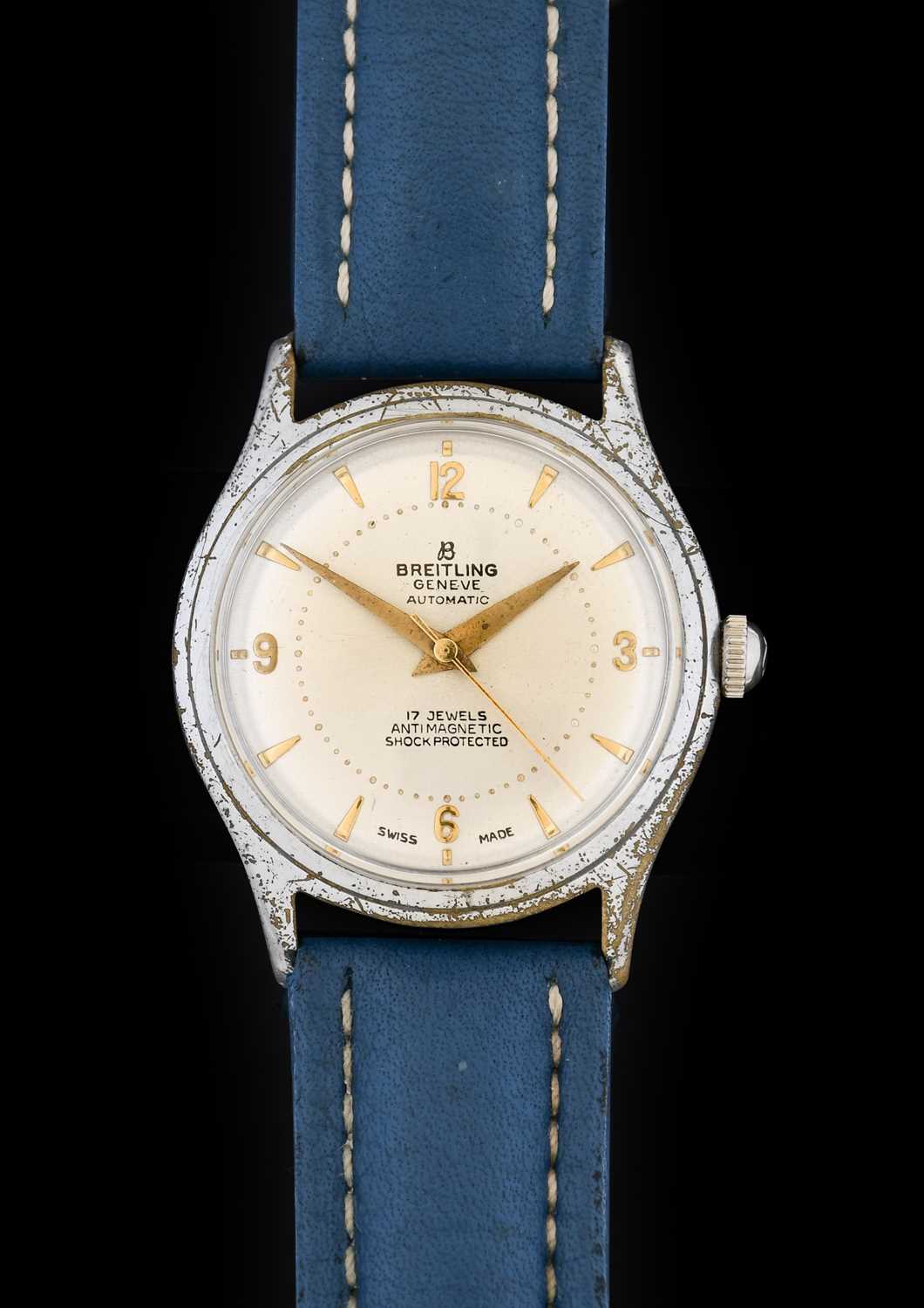 Lot 2196 - Breitling: A Chrome Plated Automatic Centre...