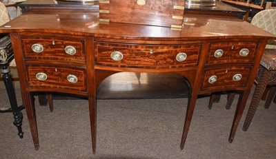 Lot 1227 - A George III Mahogany Serpentine Sideboard,...