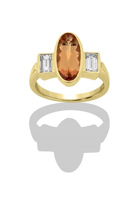 Lot 2413 - An 18 Carat Gold Imperial Topaz and Diamond...