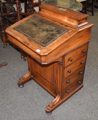 Lot 1099 - A Victorian Inlaid Walnut Davenport, with...