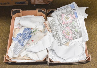 Lot 366 - Assorted White Linen, embroidered linens,...