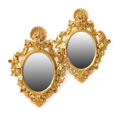 Lot 546 - A Pair of 20th Century Giltwood Mirrors, in...