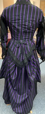Lot 2069 - Late 19th Century Black and Purple Striped...