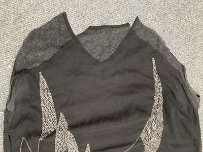 Lot 2033 - Circa 1920s Black Silk Sleeveless Dress with...