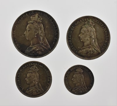 Lot 165 - Victoria, 'Jubilee Head' Maundy Set 1889,...