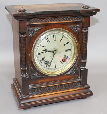 Lot 307 - A German Walnut Striking Mantel Clock, circa...