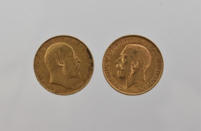 Lot 337 - 2 x Sovereigns, comprising: Edward VII 1908...