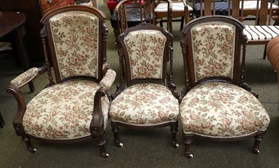 Lot 1237 - A Victorian Mahogany Framed Open Armchair, on...