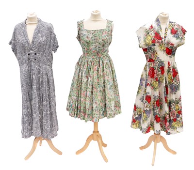 Lot 2103 - Circa 1940-50s Ladies Dresses, comprising a...