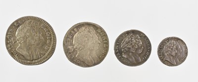 Lot 164 - William & Mary, Maundy Set 1693 comprising: 4d,...