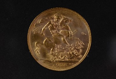 Lot 349 - George V, Sovereign 1914, obv. bare head left,...