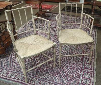 Lot 1222 - A Pair of Modern Sussex Elbow Chairs, in the...