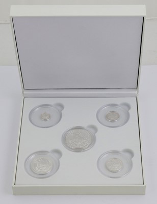 Lot 280 - Gibraltar, Silver Sovereign 5-Coin Set...