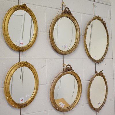 Lot 1113 - A Pair of Gilt Framed Circular Convex Wall...