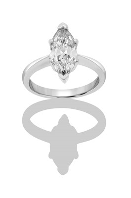 Lot 2261 - An 18 Carat White Gold Diamond Solitaire Ring...