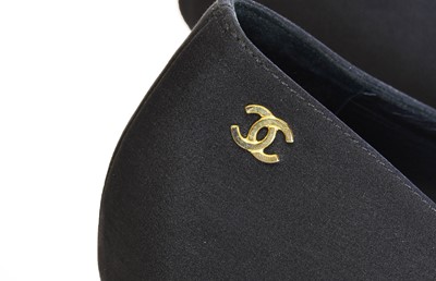 Lot 5010 - Chanel, Pair of Black Satin Mounted Heels,...