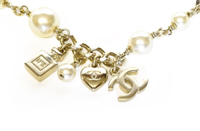 Lot 5013 - Chanel, a Faux Pearl and Chain Link Charm...