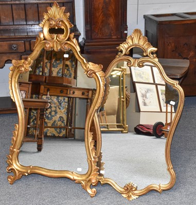 Lot 1125 - A Reproduction Giltwood Mirror, with scroll...