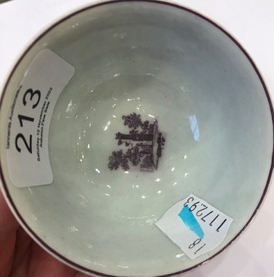 Lot 213 - A Worcester Porcelain Tea Bowl and Saucer,...