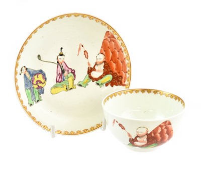 Lot 215 - A Worcester Porcelain Tea Bowl and Saucer,...