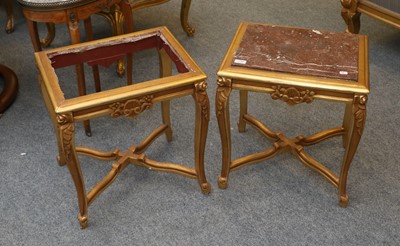 Lot 1135 - A Pair of Modern Giltwood End Tables, with...