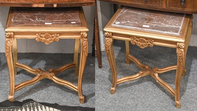 Lot 1135 - A Pair of Modern Giltwood End Tables, with...