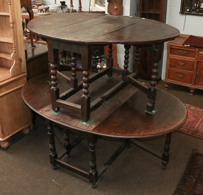 Lot 1199 - An 18th Century Oak Gateleg Dining Table,...