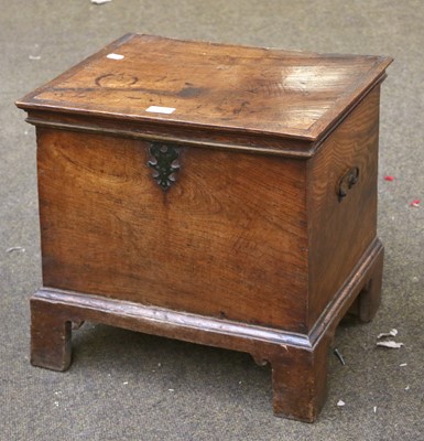 Lot 1203 - An 18th Century Elm Box, with hinged cover,...