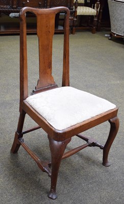 Lot 1234 - A Queen Anne Walnut Dining Chair, of typical...