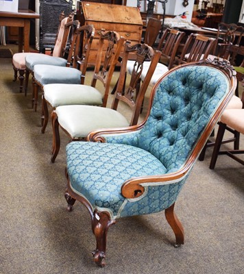 Lot 1238 - Six Victorian Chairs, comprising two pairs of...