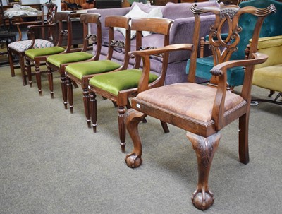 Lot 1241 - A Mahogany Georgian Style Dining Chair, the...