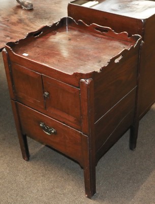 Lot 1268 - A George III Mahogany Commode, (converted)...