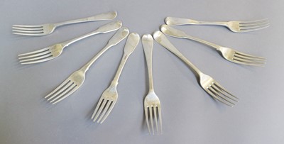 Lot 147 - Eight Various George III Silver Table-Forks,...
