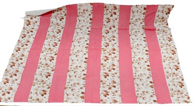 Lot 2179 - 19th Century Pink and Floral Stripy Quilt,...